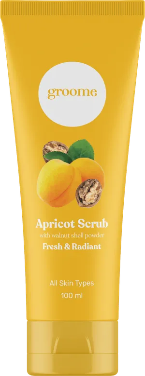 Groome Apricot Scrub With Walnut Shell Powder Fresh & Radiant (All Skin Type) -100ml